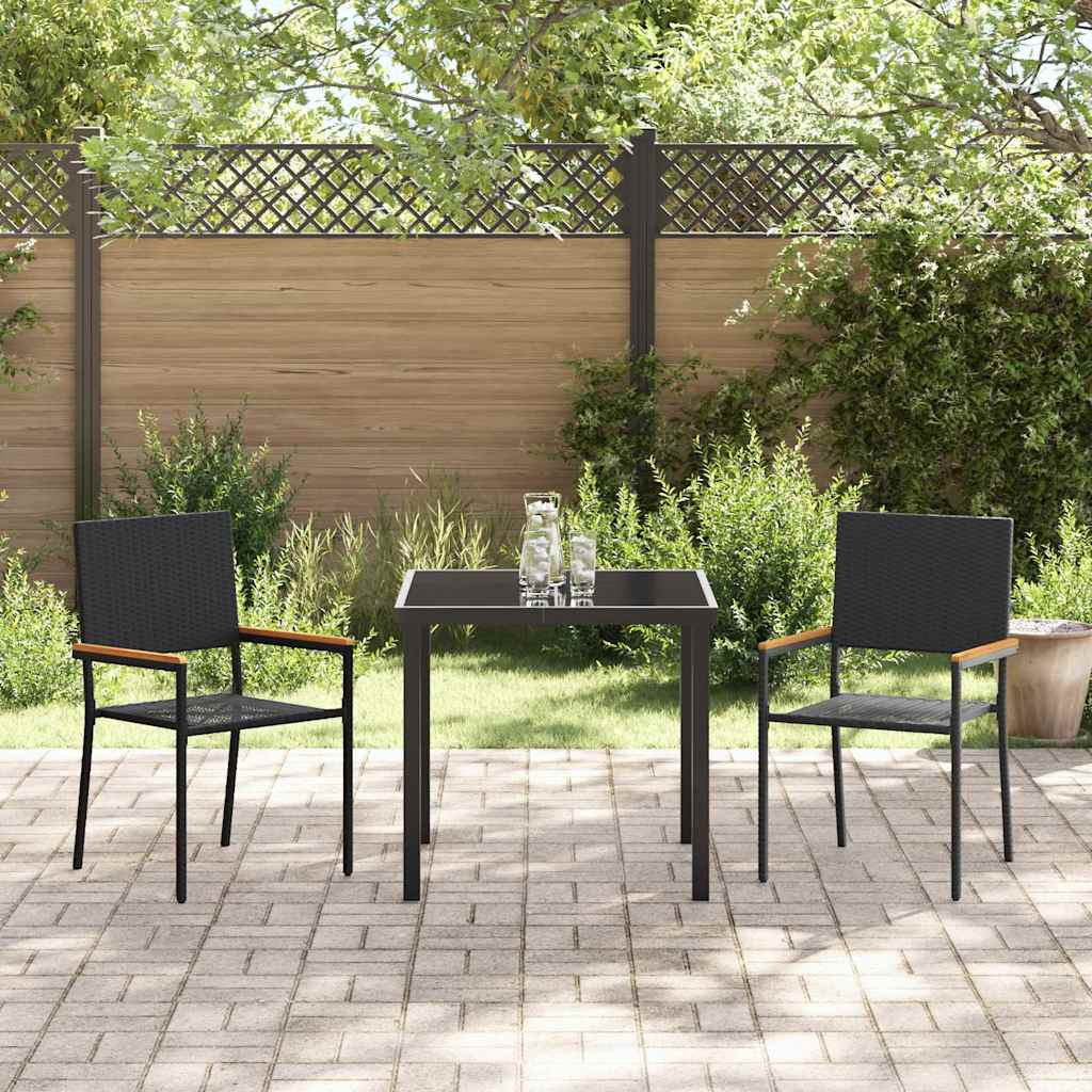 Garten Stapelstühle 2 Stk. Schwarz und Braun
