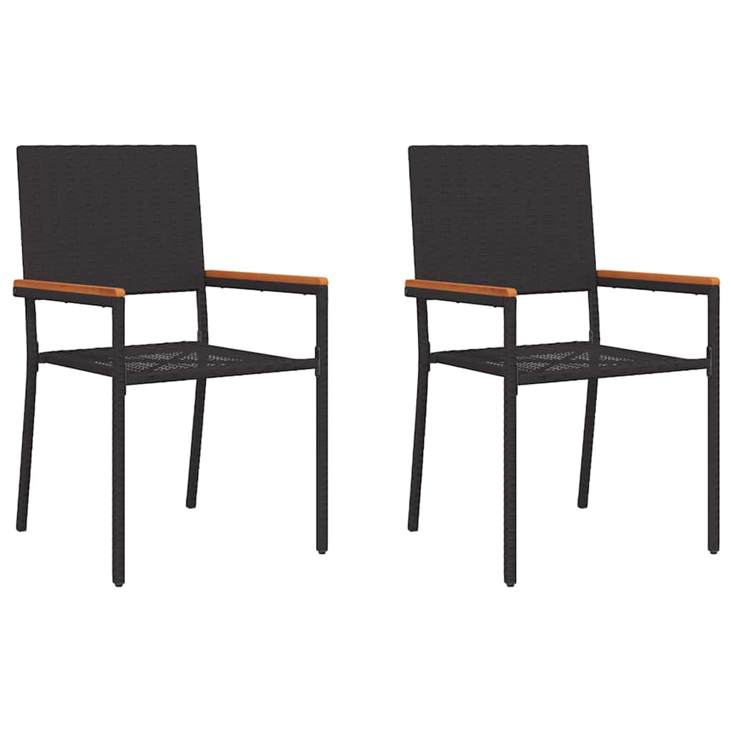 Garten Stapelstühle 2 Stk. Schwarz und Braun