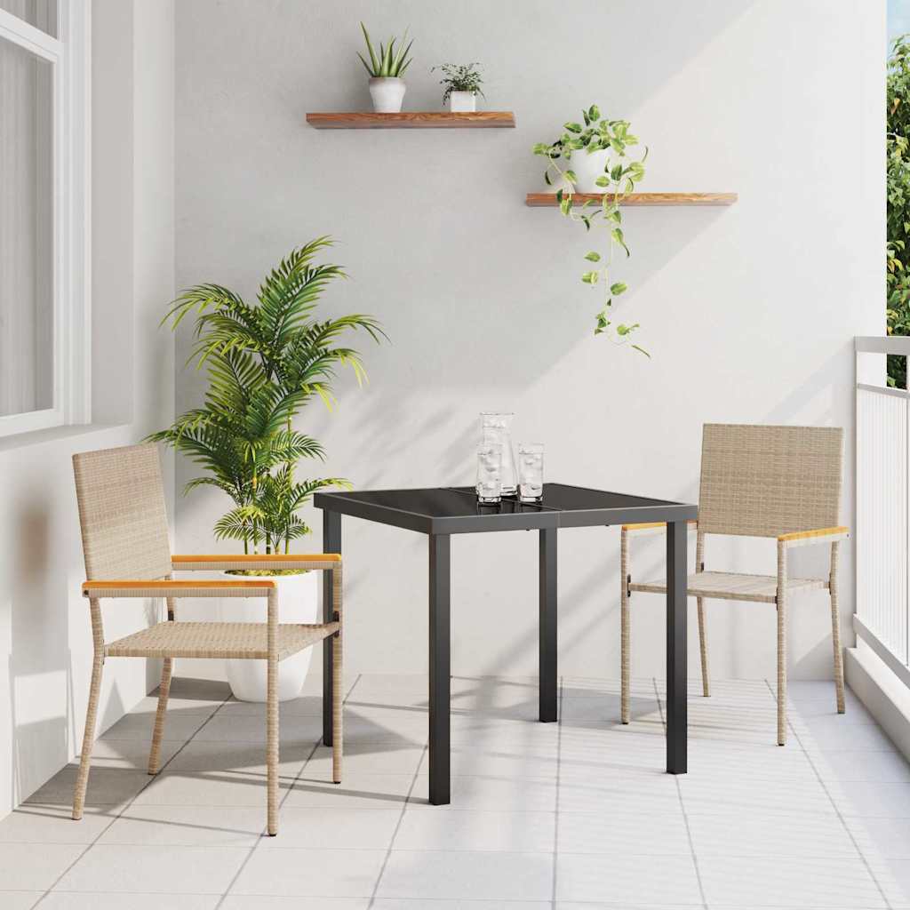 Garten Stapelstühle 2 Stk. Creme und Braun