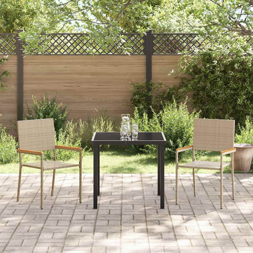Garten Stapelstühle 2 Stk. Creme und Braun