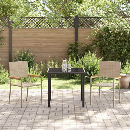 Garten Stapelstühle 2 stk. Beige Poly-Rattan