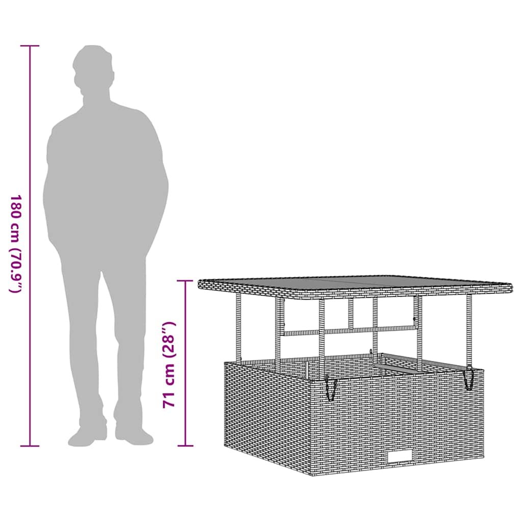Garten Essgruppe Schwarz Poly-Rattan