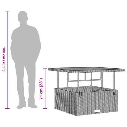 Garten Essgruppe Schwarz Poly-Rattan