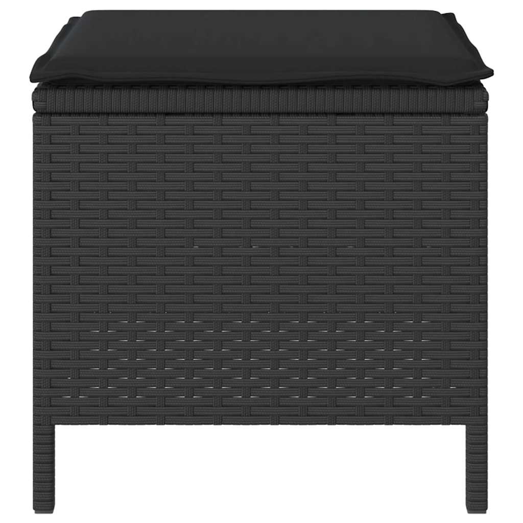 Garten Essgruppe Schwarz Poly-Rattan