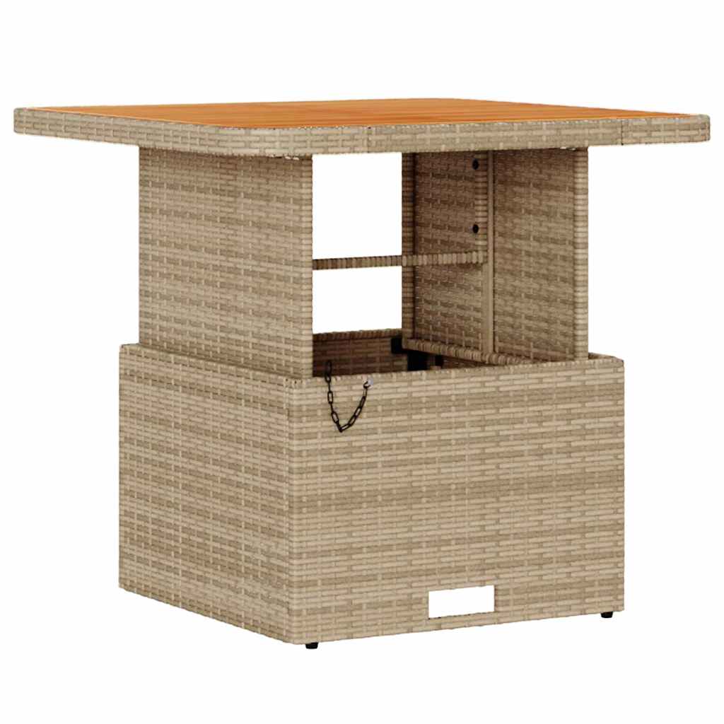 Garten Essgruppe Beige Poly-Rattan