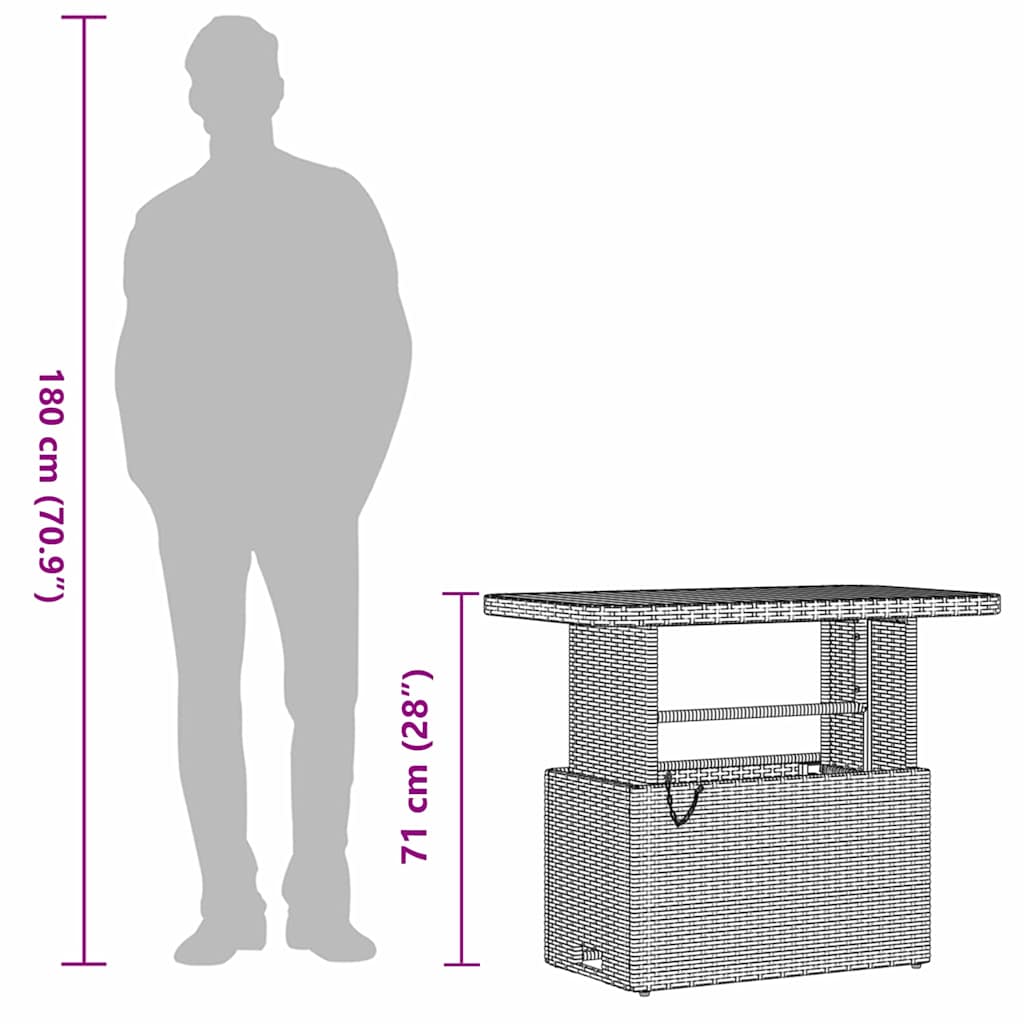 Garten Essgruppe Schwarz Poly-Rattan