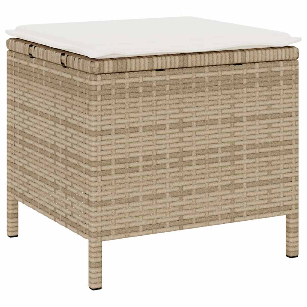 Garten Essgruppe Beige Poly-Rattan