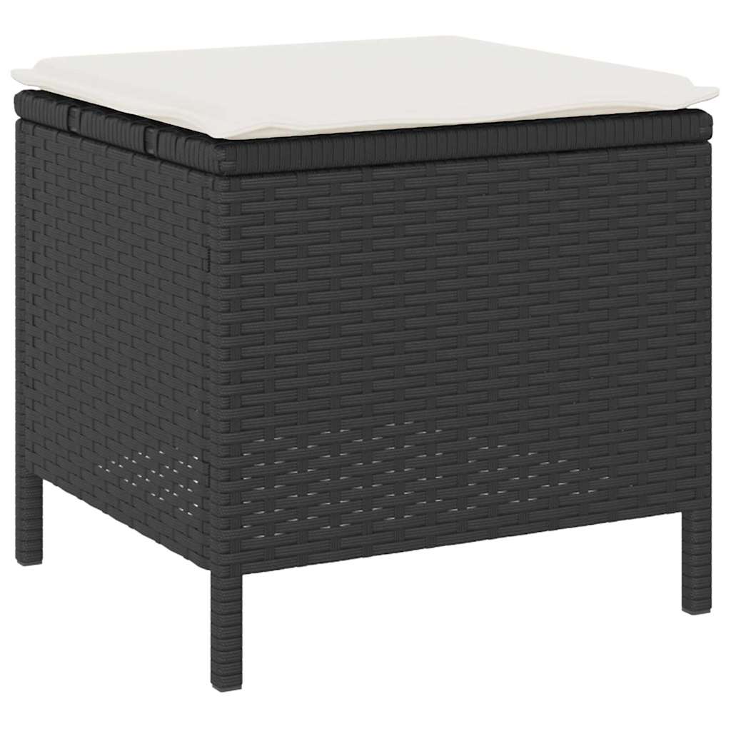 Garten Essgruppe Schwarz Poly-Rattan