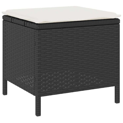Garten Essgruppe Schwarz Poly-Rattan
