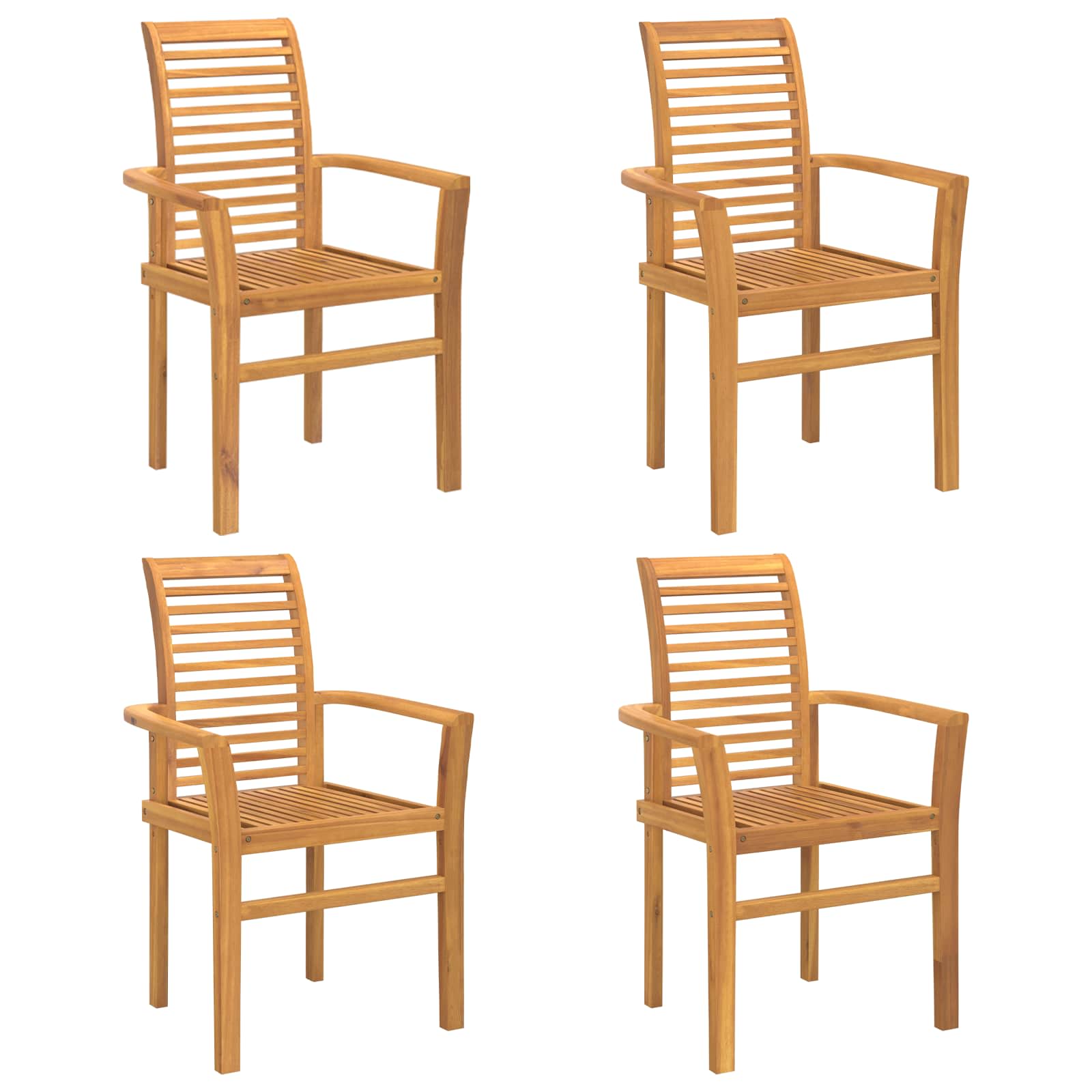 Esszimmerstuhl 4 Stk. Massivholz Teak Braun 62 x 55 x 94 cm