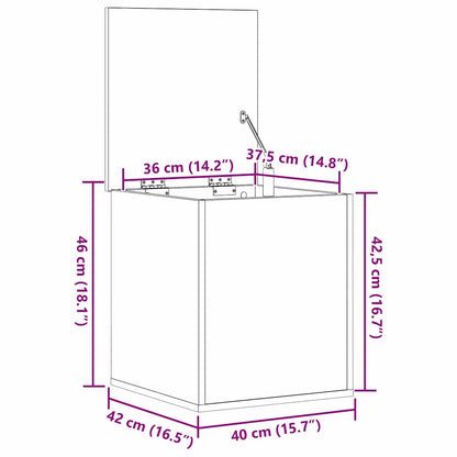 Aufbewahrungsbox Schwarz Eichen-Optik 40 x 42 x 46 cm