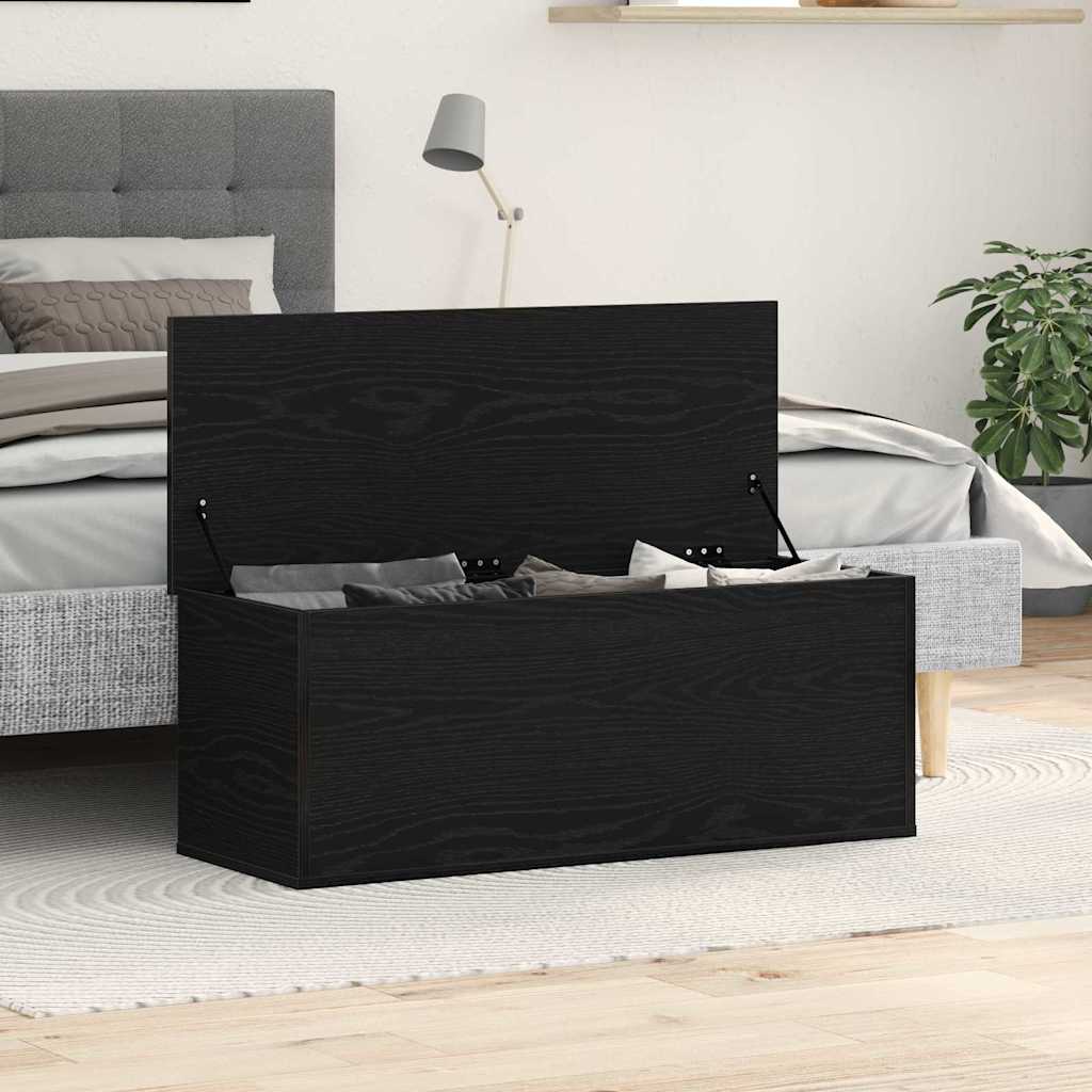 Aufbewahrungsbox Schwarz Eichen-Optik 102 x 35 x 35 cm