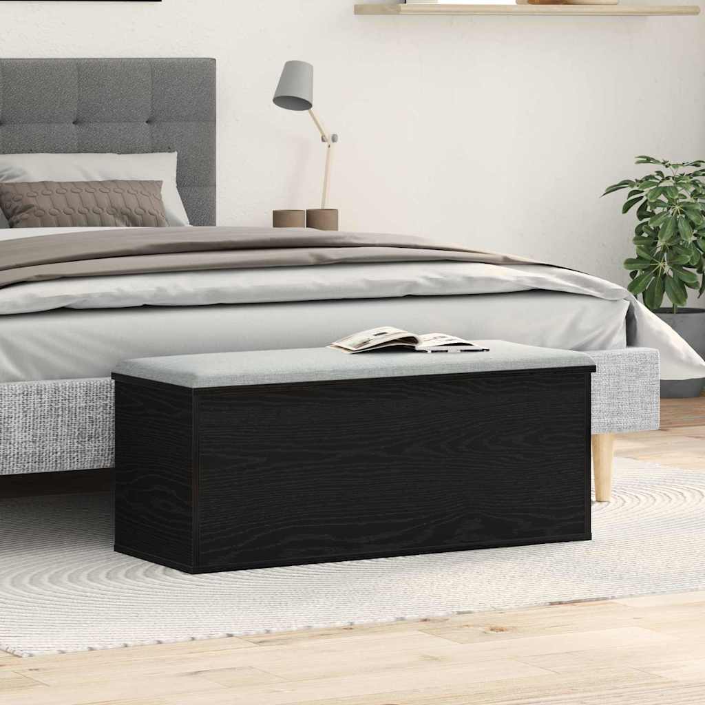 Aufbewahrungsbox Schwarz Eichen-Optik 102 x 35 x 35 cm