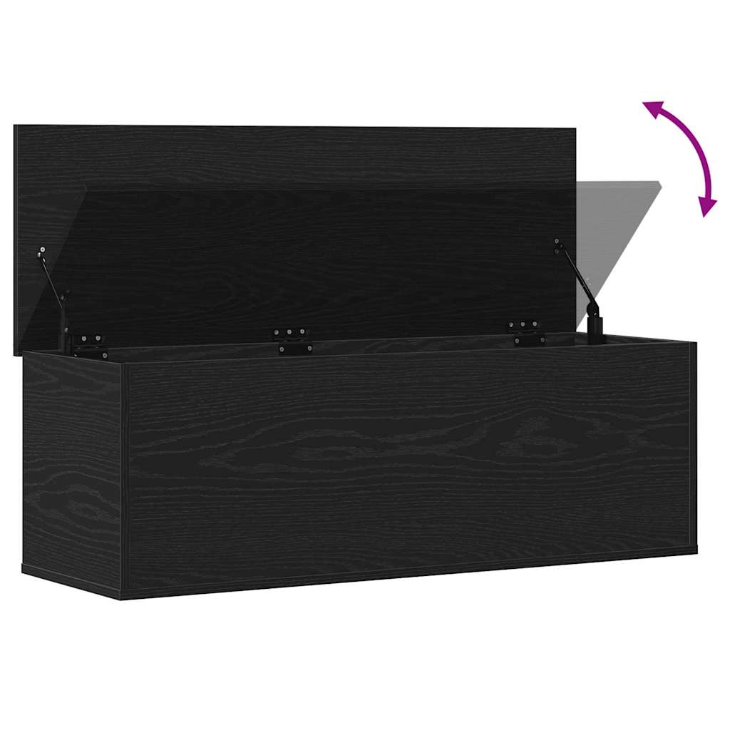 Aufbewahrungsbox Schwarz Eichen-Optik 102 x 35 x 35 cm