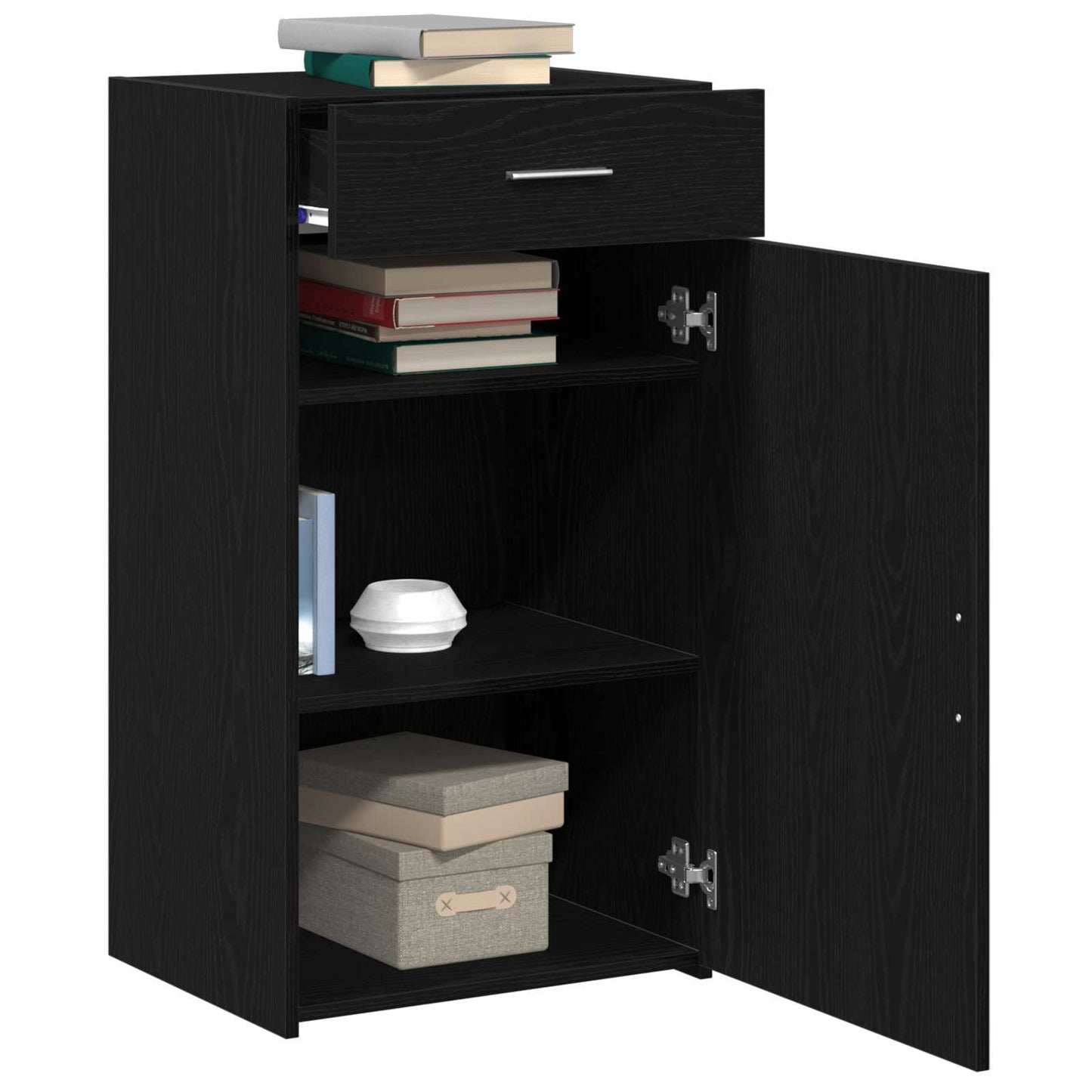 Sideboard Schwarz Eichen-Optik 50 x 42,5 x 93 cm
