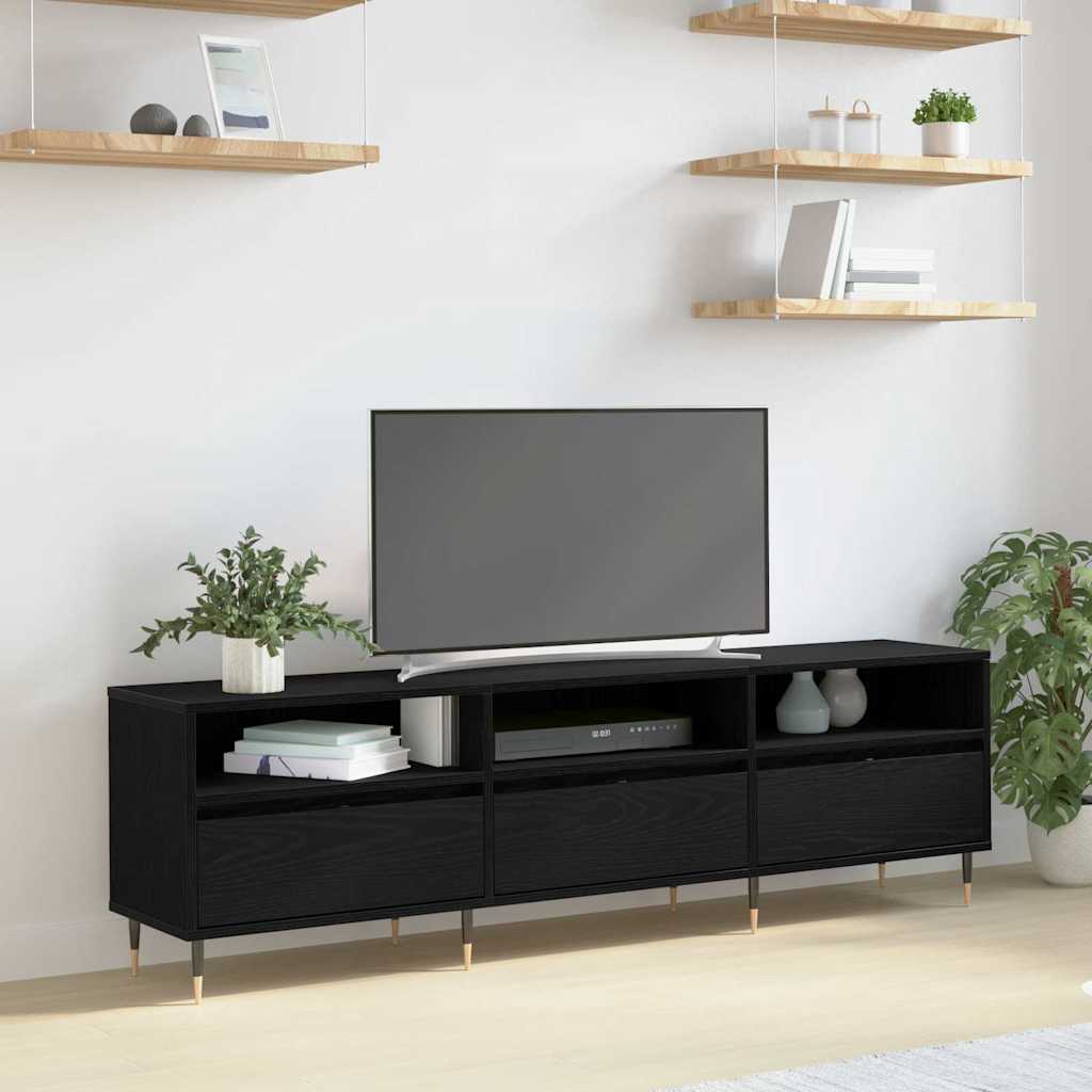 TV-Schränk 150 x 30 x 45 cm Schwarz Eichen-Optik Holzwerkstoff