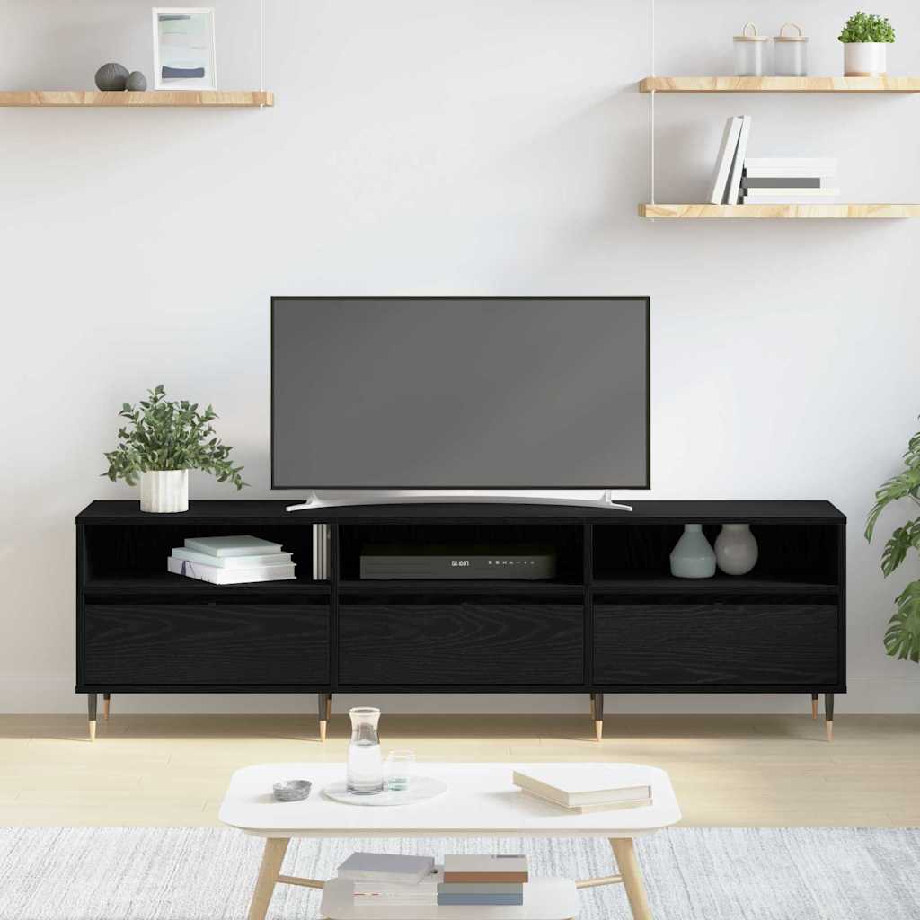 TV-Schränk 150 x 30 x 45 cm Schwarz Eichen-Optik Holzwerkstoff