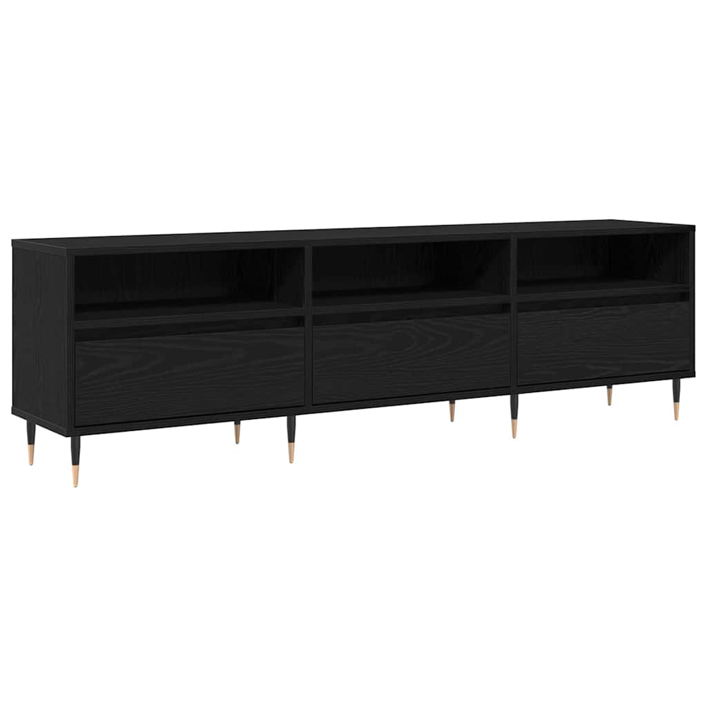TV-Schränk 150 x 30 x 45 cm Schwarz Eichen-Optik Holzwerkstoff