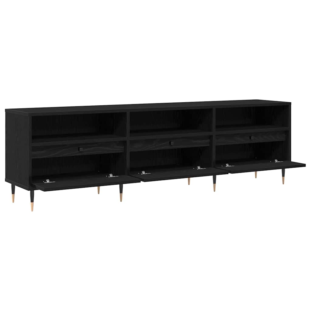 TV-Schränk Schwarz Eichen-Optik 150 x 30 x 44.5 cm