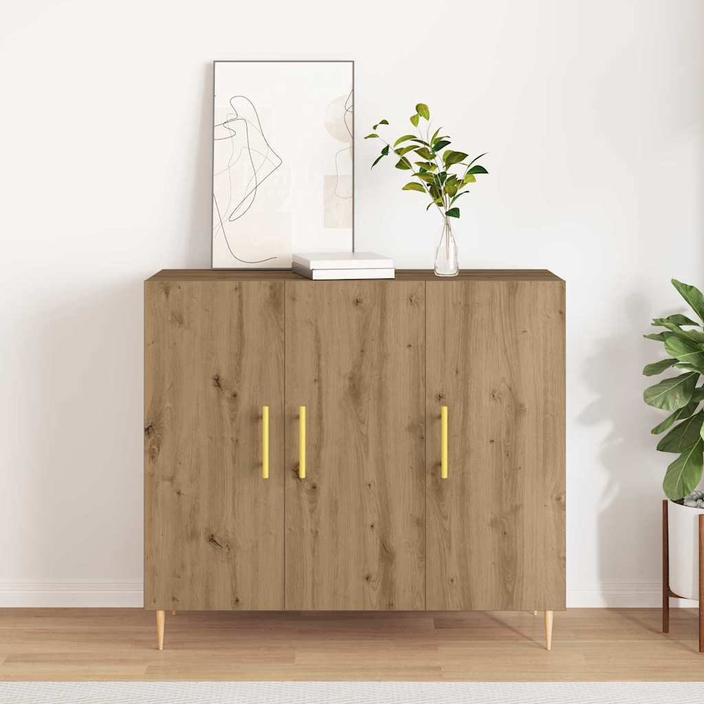 Sideboard Artisan-Eiche 90 x 34 x 80 cm Holzwerkstoff