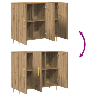 Sideboard Artisan-Eiche 90 x 34 x 80 cm Holzwerkstoff