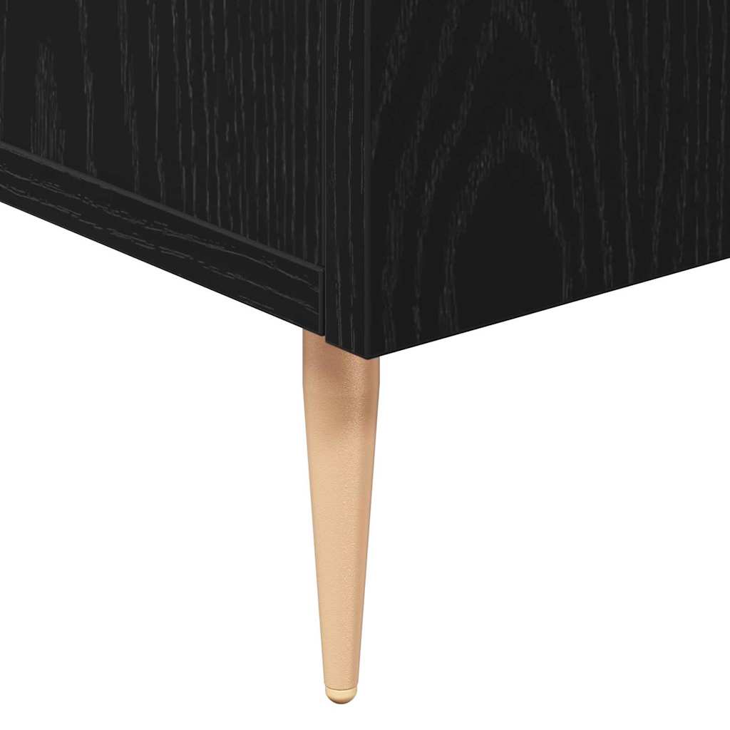 Sideboard Schwarz Eichen-Optik 90 x 34 x 80 cm Holzwerkstoff