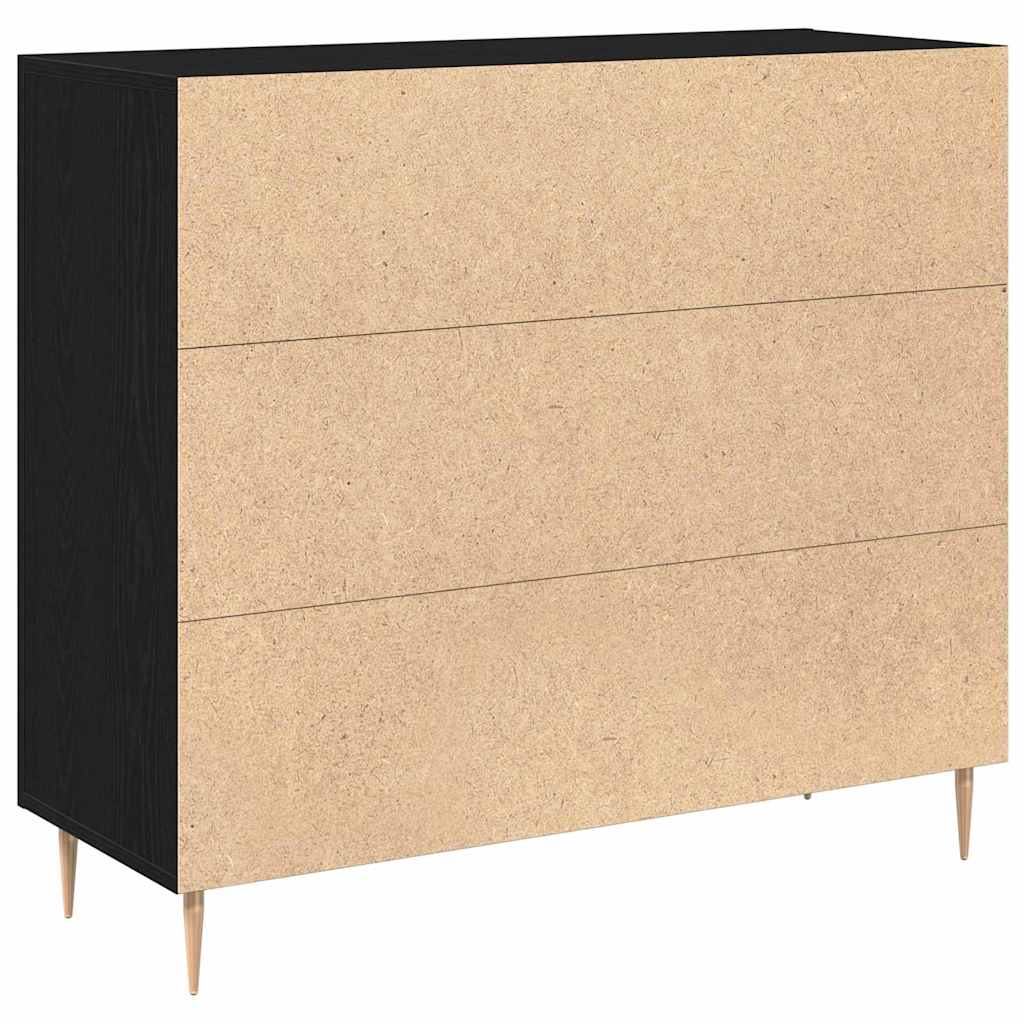 Sideboard Schwarz Eichen-Optik 90 x 34 x 80 cm Holzwerkstoff