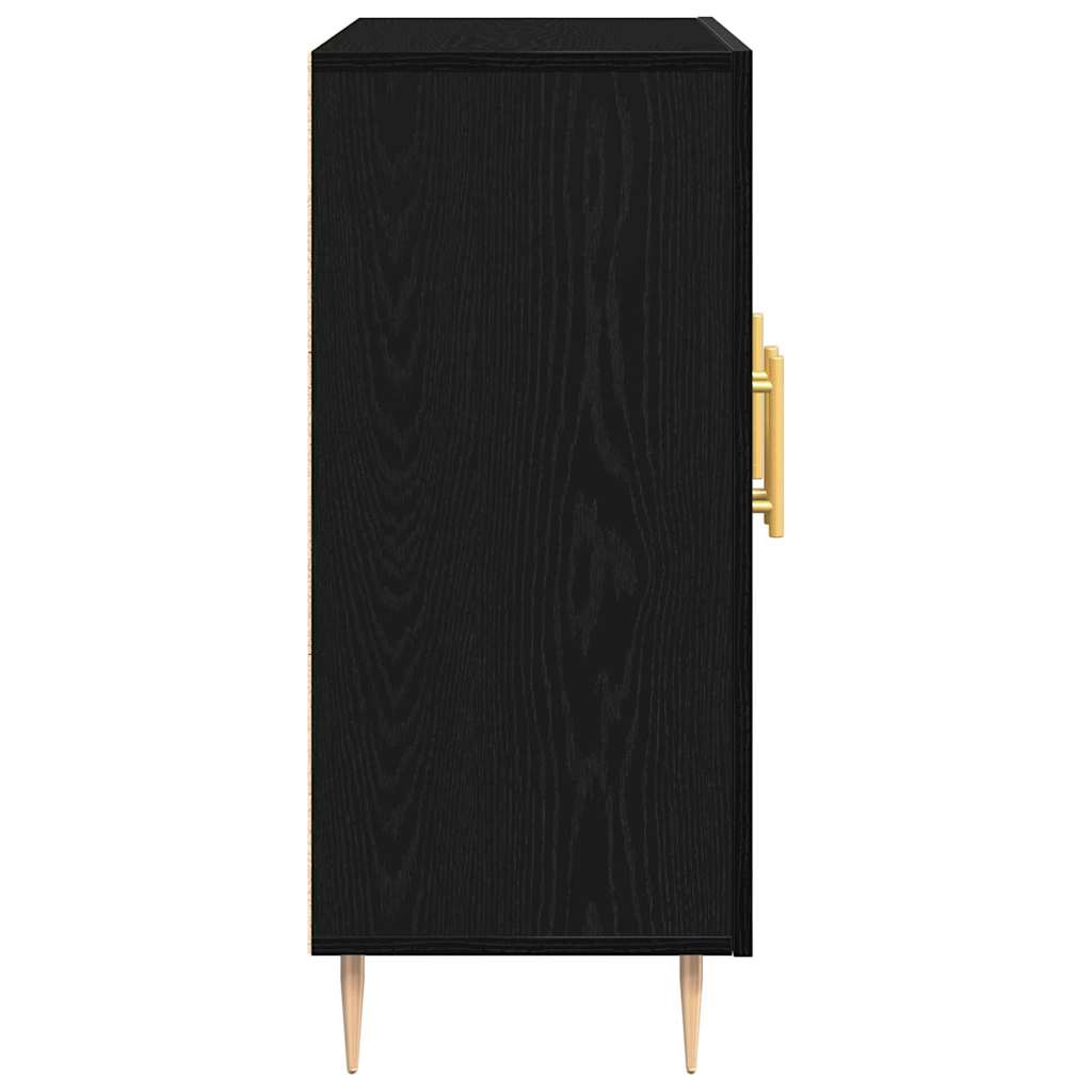 Sideboard Schwarz Eichen-Optik 90 x 34 x 80 cm Holzwerkstoff