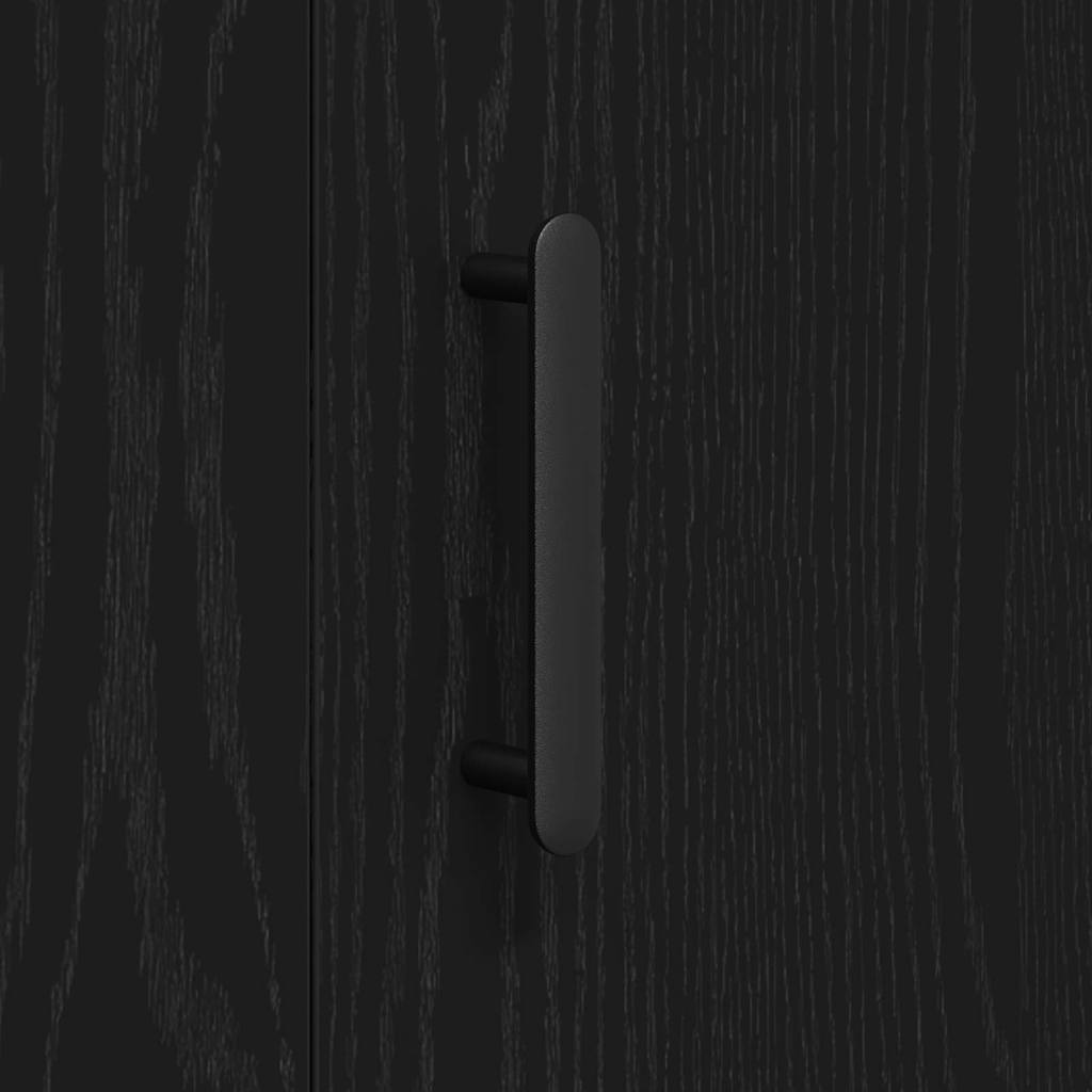 Sideboard Schwarz Eichen-Optik 90 x 34 x 80 cm Holzwerkstoff