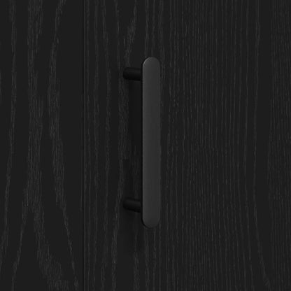 Sideboard Schwarz Eichen-Optik 90 x 34 x 80 cm Holzwerkstoff