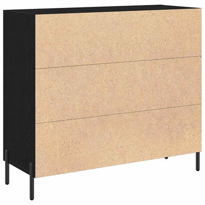 Sideboard Schwarz Eichen-Optik 90 x 34 x 80 cm Holzwerkstoff