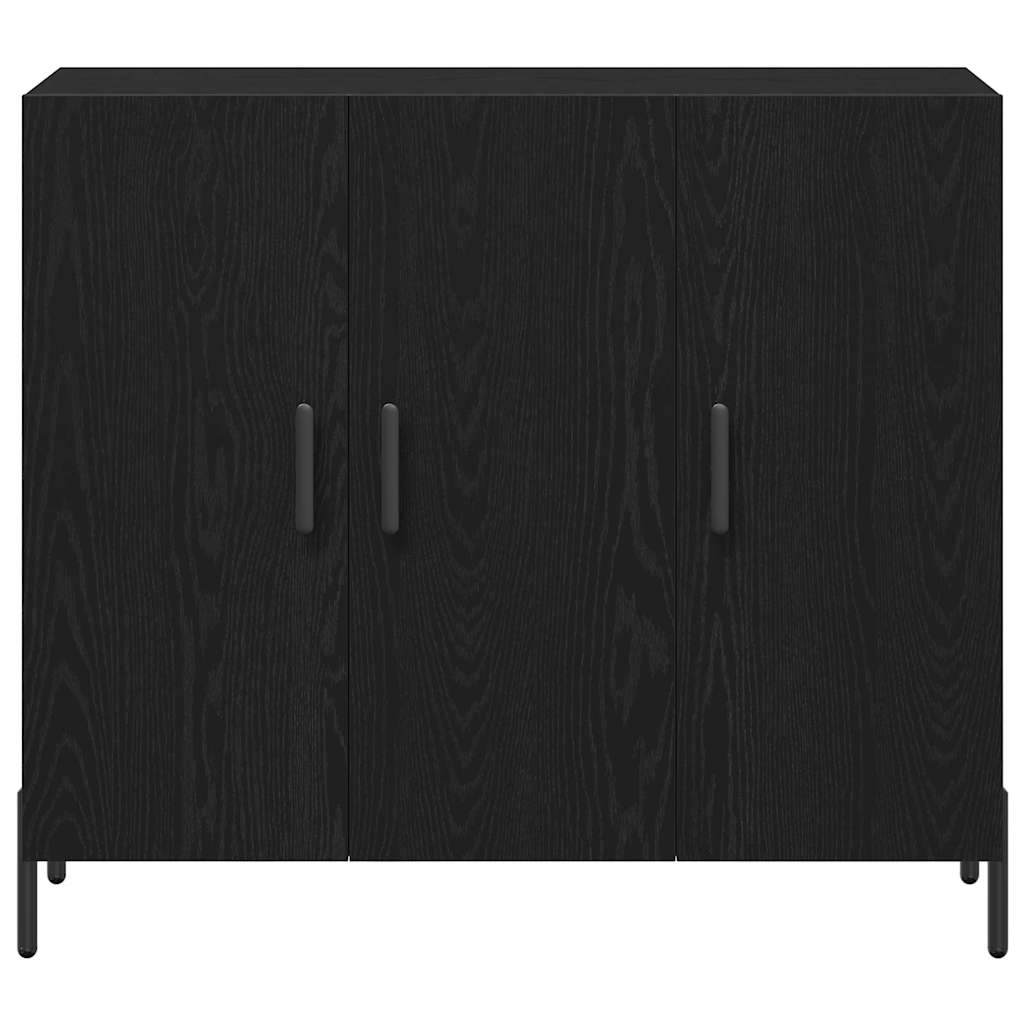 Sideboard Schwarz Eichen-Optik 90 x 34 x 80 cm Holzwerkstoff