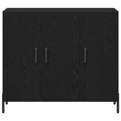 Sideboard Schwarz Eichen-Optik 90 x 34 x 80 cm Holzwerkstoff
