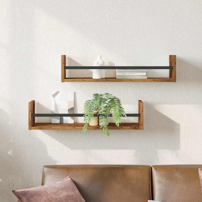 Wandregal 2 stk. Altholz 60 x 16 x 14 cm