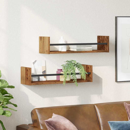 Wandregal 2 stk. Altholz 60 x 16 x 14 cm