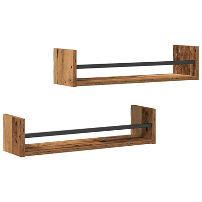 Wandregal 2 stk. Altholz 60 x 16 x 14 cm