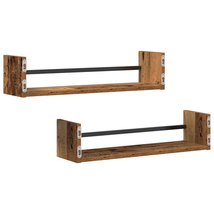 Wandregal 2 stk. Altholz 60 x 16 x 14 cm
