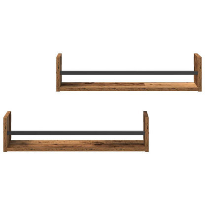 Wandregal 2 stk. Altholz 60 x 16 x 14 cm