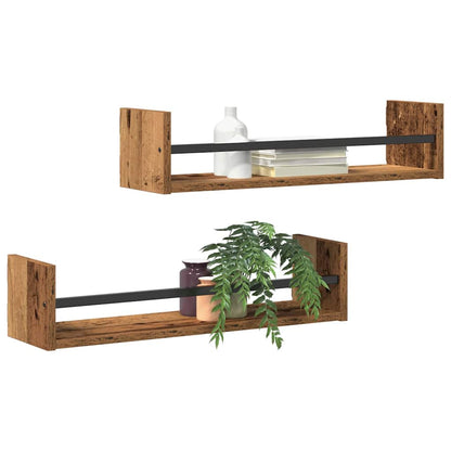 Wandregal 2 stk. Altholz 60 x 16 x 14 cm