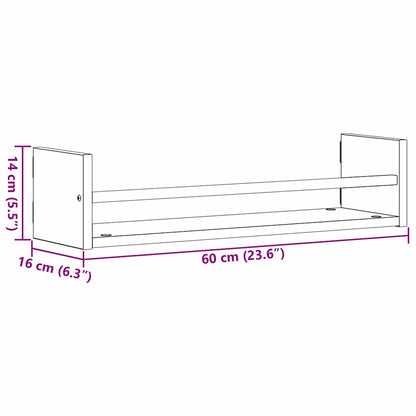Wandregal 2 stk. Altholz 60 x 16 x 14 cm