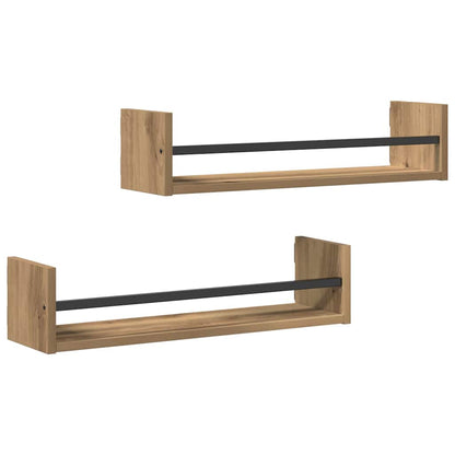 Wandregal 2 stk. Artisan-Eiche 60 x 16 x 14 cm