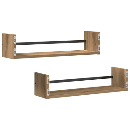 Wandregal 2 stk. Artisan-Eiche 60 x 16 x 14 cm