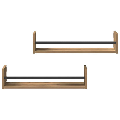 Wandregal 2 stk. Artisan-Eiche 60 x 16 x 14 cm