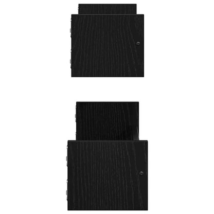 Wandregal 2 stk. Schwarz Eichen-Optik 60 x 16 x 14 cm