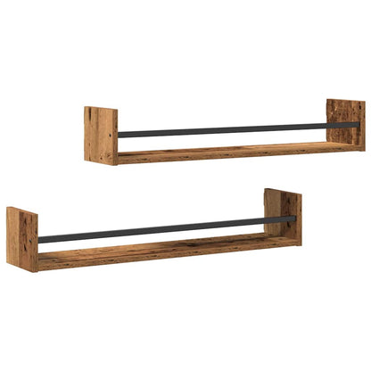 Wandregal 2 stk. Altholz 80 x 16 x 14 cm
