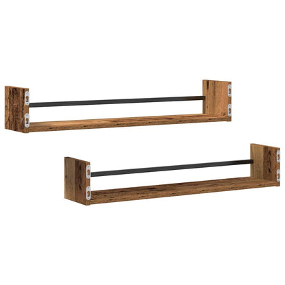 Wandregal 2 stk. Altholz 80 x 16 x 14 cm