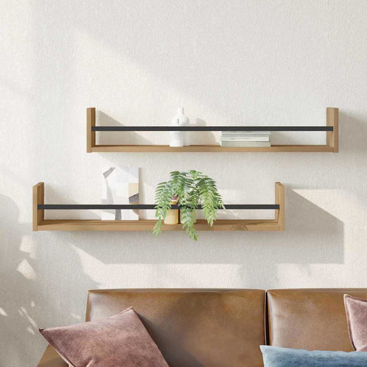 Wandregal 2 pcs Artisan-Eiche 80 x 16 x 14 cm Holzwerkstoff