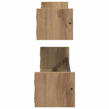 Wandregal 2 stk. Artisan-Eiche 80 x 16 x 14 cm