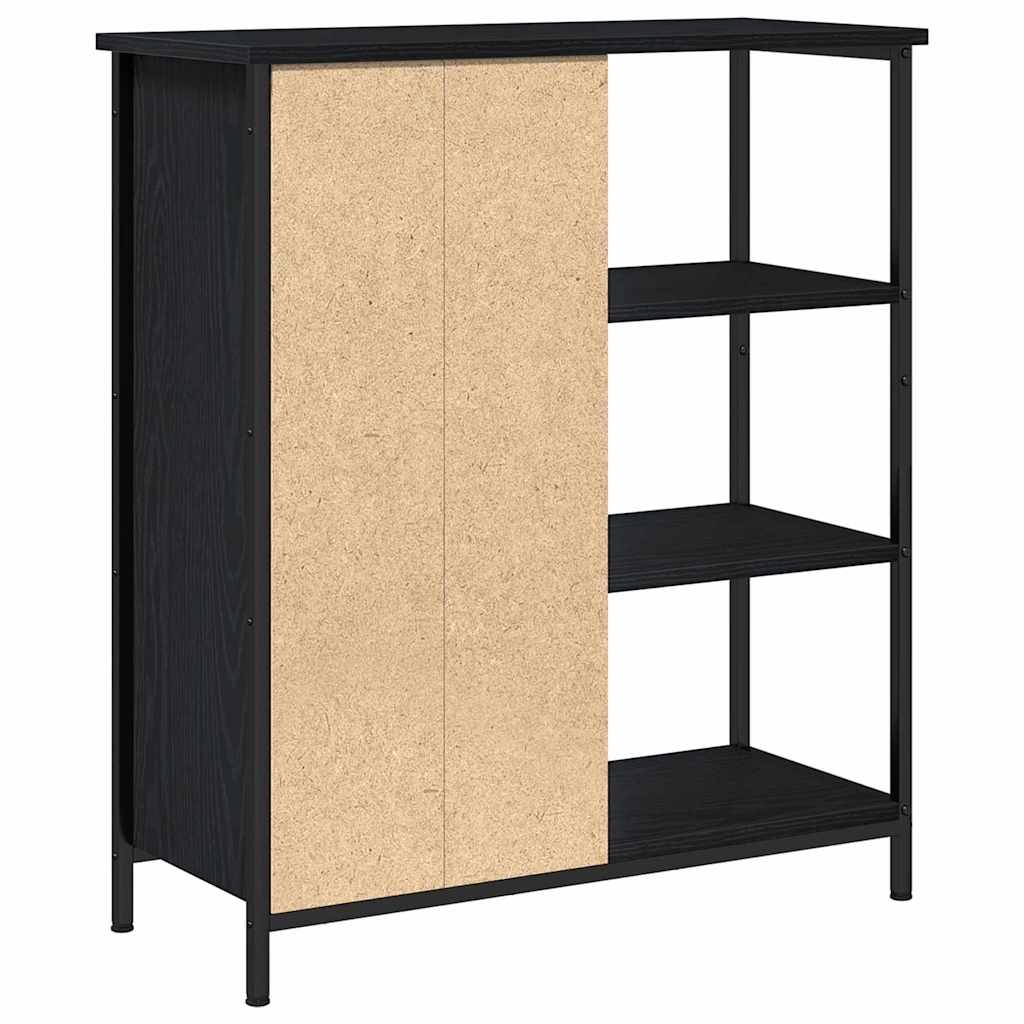 Sideboard Schwarz Eichen-Optik 70 x 30 x 80 cm
