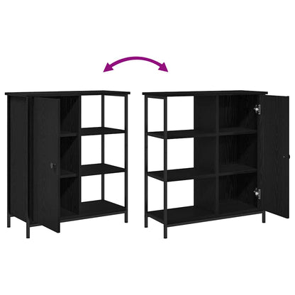 Sideboard Schwarz Eichen-Optik 70 x 30 x 80 cm